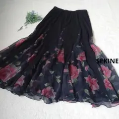 日本製社交ダンス衣装フレアスカートSEKINE 花柄　Мサイズ揺れ感◎私服にも◎