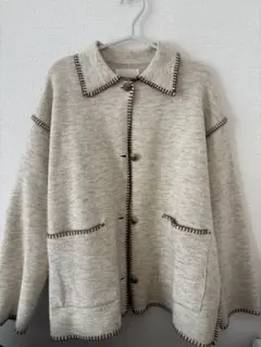 Freak's store ベージュ ニットジャケット 長袖