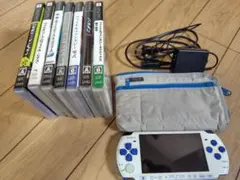 PSP3000 ホワイトブルー ソフト セット