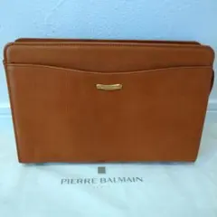 Pierre Balmain　ピエールバルマン　バッグ　ハンドバッグ　牛革　茶色のサムネイル