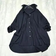 24年♡タグ付✨ミズイロインド Tailored Shirt JK ネイビー - メルカリ