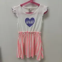 ANAP ノースリーブ ワンピース ホワイト ピンク ストライプのサムネイル