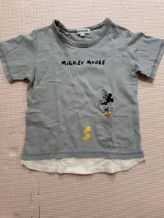 ミッキーマウス Tシャツ ブルーグレー 100cm