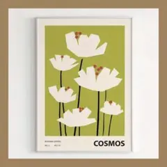 P819アートポスター ミッドセンチュリー インテリア モダン コスモス 花