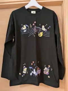猫のオーケストラ 長袖Tシャツ ブラック L