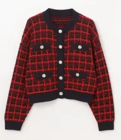 2025年最新】GRACE CONTINENTAL チェッククルーニットカーディガンの