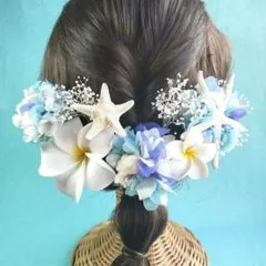 【カラー変更OK】プルメリア　ヒトデ　ヘッドドレス 花 髪飾り 結婚式 リゾート