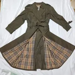 美品◆バーバリー ベルト付 トレンチコート 玉蟲色 光沢 ノバチェック L 希少XL 美品 バーバリー トレンチコート ノバチェック ベルト 玉虫色