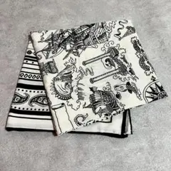 大判スカーフ 海洋 船柄 クラシックデザイン ショール ストール