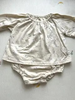 花柄ロンパース クリーム色 70cm