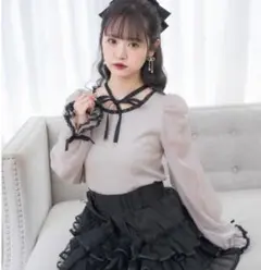 couture by ROJITA ネックレスチョーカー付きテレコトップス