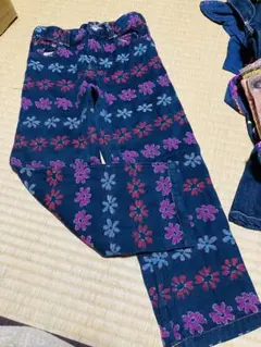 NEXT110 花柄刺繍デニムパンツ ネイビー