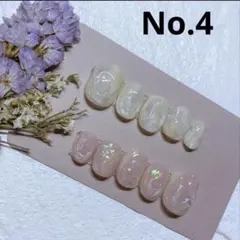 ネイルチップ　No.4 ニュアンス　ぷっくりネイル　淡色ネイル