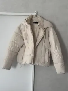 ザラ ZARA / ダウンジャケット（フード付き/白/ホワイト）