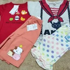 新品未使用キャラクターTシャツスパッツパンツ4枚セット 90cm