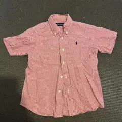 Ralph Lauren 半袖シャツ 110 赤・チェック柄