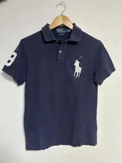 美品polo Ralph Laurenビックポニーネイビーポロシャツチーフキーフ