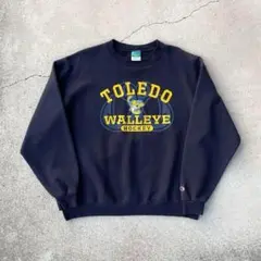 00s チャンピオン 古着 チームロゴスウェット 刺繍ロゴ XL ネイビー