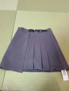 新品　PHILLY ミニプリーツスカート グレー　ベルト付き