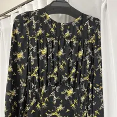 FRAY I.D 花柄ロングドレス 黒