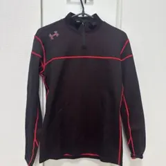 UNDER ARMOUR ハーフジップ　コールドギア　長袖SM 黒/赤