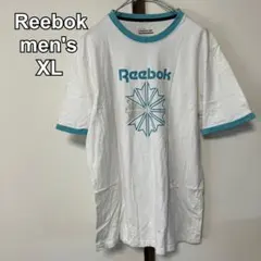 Reebok リーボック　メンズ　Tシャツ　半袖　クルーネック　白　ブルー　XLのサムネイル