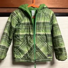 patagonia 緑色チェック柄中綿コート　リバーシブル