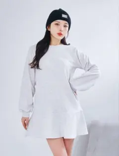 darich スウェットフリルミニワンピース　グレー