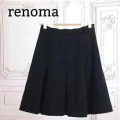 レノマ『renoma』スカート 日本製【S〜M】ブラック/黒 タック 上品のサムネイル