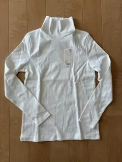 ユニクロ　Tシャツ　長袖　コットンフライス　タートルネック