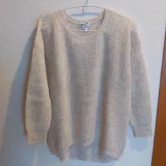 GLOBAL WORK ラメ入りアイボリーセーター