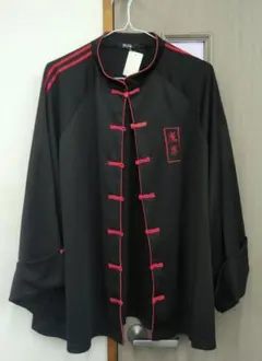 チャイナ風 コスプレ衣装 黒 赤 刺繍入り