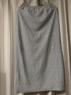 グレー スリット入り ロングスカート
