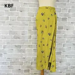 KBF 花柄 ロングスカート ラップスカート 黄緑イレヘム 秋C818のサムネイル