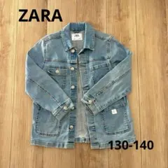 ZARA Kidsデニムジャケット 130〜140 9サイズ　バックプリントロゴ