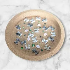 ネイルパーツ リボン チェック柄 3Dパーツ（21）