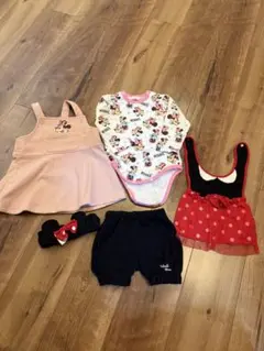 ベビードール　ミニー　セット　ロンパ　ワンピ　スタイ