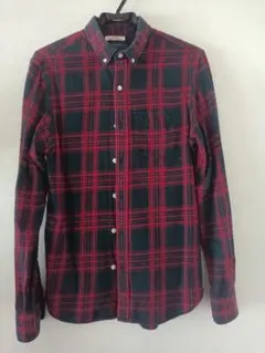 OLD NAVY Vintage /スリムフィット赤と紺長袖ボチェックネルシャツ