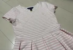 【ポロラルフローレン】カットソーボーダーワンピース ピンク150