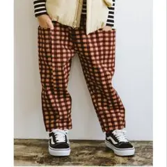 P.Premier 総柄ツイルパンツ　チェック　80