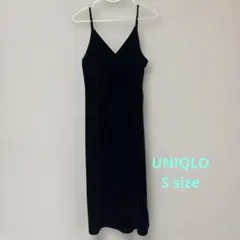 ユニクロ　キャミワンピ　黒　S スウェード