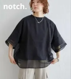 ノッチ notch.オーガンジーTブラウス ブラックのサムネイル