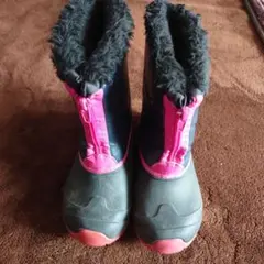 スノーブーツ子ども用ファー付き防水ブーツ