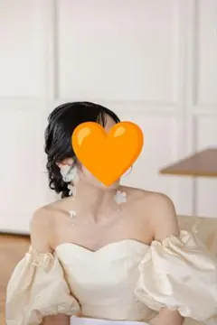 ​【華やか】ブライダルピアス シフォンフラワー ロングピアス 前撮り 結婚式
