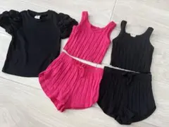 ベビー服　シーイン　6〜9M 70センチ　黒　ピンク　3点セット