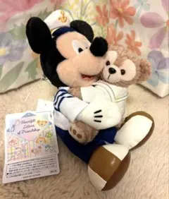 ぬいぐるみバッジ　ミッキー&ダッフィー レターズオブフレンドシップ