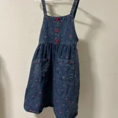 デニム ジャンバースカート ハート柄　120サイズ