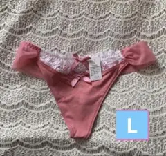 新品タグ付エメフィール Lシアーリュクス Tバック　コーラルピンク