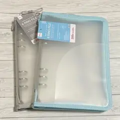 A様 6リング ファイル 水色 グレー ダイソー シール帳 推し活 DAISO