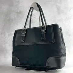 ✨美品✨コーチ　ハンプトンズ　キャリーオール　トートバッグ　シグネチャー　黒